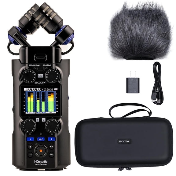 Zoom H5studio 6-Track 32-Bit Float Handy Recorder WITH ZOOM APH-5S | ACCESSORY PACK FOR THE ZO