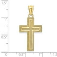 thumbnail image 2 of 10k Solid Yellow Gold Sparkle-Cut Block Religious Faith Cross Charm 22.8mm Long Pendant Necklace for Women, 2 of 2