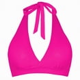 thumbnail image 6 of mgoYE Women'S Bikini Tops Women Halter Bikini Top - Padded Swimsuit Top V Neck Bathing Suit Tops Only(Hot Pink,S), 6 of 9