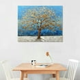 thumbnail image 2 of Nawypu  Tree Canvas Wall Art - Blue and Gold Forest Paintings with Textured - Modern Landscape Pictures for Living Room Bedroom Bathroom Decor, 2 of 6
