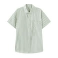 thumbnail image 2 of Blusa y camisa de manga corta con cuello vuelto para hombre, blusa informal a la moda con botones, cómoda y de manga corta con cuello vuelto, blusa de poliéster para hombre., 2 of 6
