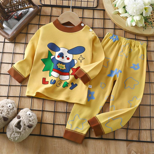 Conjunto de ropa para niños y niñas, pijama con estampado de camiseta de manga larga, Tops con pantalones, ropa de dormir para bebé, novedad de 2023
