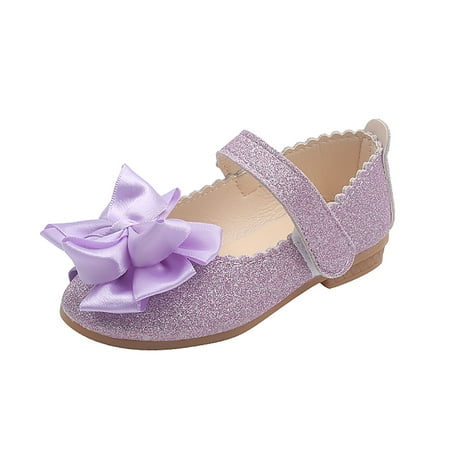

Zlekejiko Girls Bling Baby Sandals Shoes Dancing Single Kids Shoes Shoes Princess Bowknot Baby
