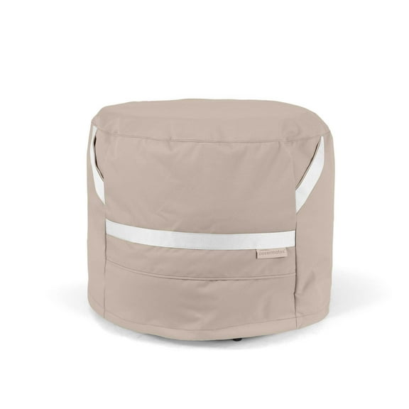 Covermates Prestige Round Fire Pit Cover – Heavy-Duty Water-Resistant Outdoor Patio Protection with 900D Polyester, Mesh Air Vents, Buckle Straps & Drawcord Hem, ROUND 36DIAMETER x 25H, Clay