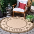 thumbnail image 2 of Safavieh Courtyard Eva Oriental Indoor/Outdoor Area Rug, Natural/Brown, 6'7" x 6'7" Round, 2 of 13