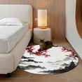 thumbnail image 2 of Small Round Rug 3Ft Washable Non-Slip, Chinese Mountain Circle Area Rugs for Living Room Bedroom, Landscape Painting Red Plum Flowers Indoor Floor Mats Carpet Runner for Home Decor, 2 of 8