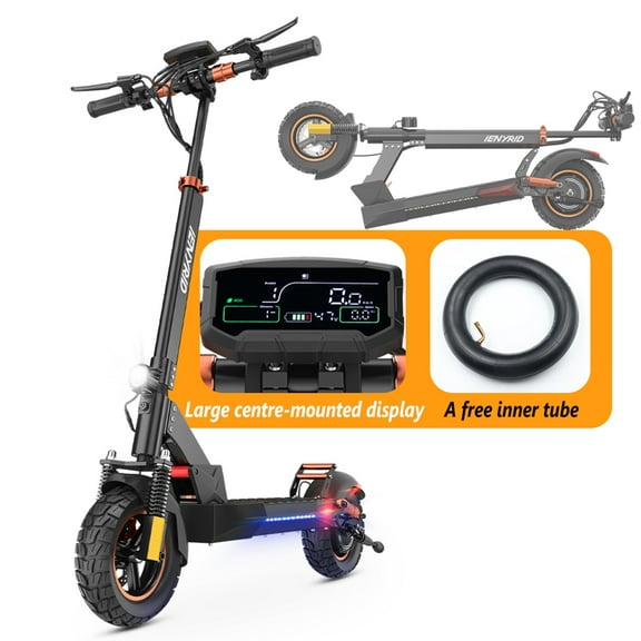IENYRID Electric Scooter, 800W 28 MPH and 22 Miles Long-Range, 10" Pneumatic Tires, 330lbs Max Load Electric Scooter for Adults and Teens with Dual Braking Safety System