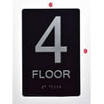 thumbnail image 3 of Floor Number Sign -4TH Floor Sign(Aluminium, Black/Silver,Size 6x9) The Sensation line, 3 of 4