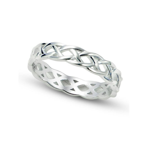 Andrea Jewelers Sz 7 Sterling Silver 925 Celtic Knot Eternity Band