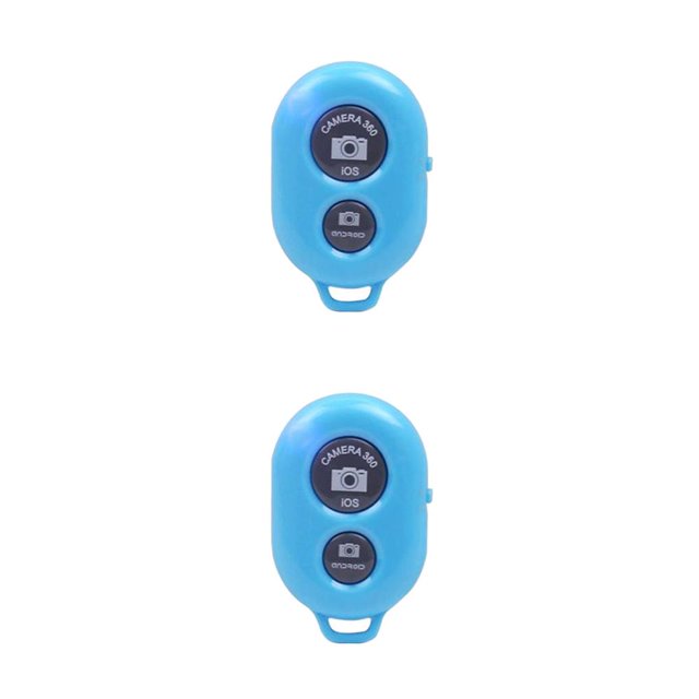 Sidaley cámara control remoto inalámbrico acampar al aire libre portátil compatible con bluetooth 4.0 controlador de obturador accesorios azul Azul 2piezas