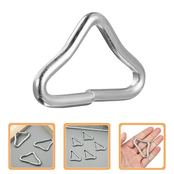 ROSENICE 25 Pcs Spares Trampoline Spring Buckle Trampoline Rings Round Silver 4.50X2.60X0.45CM