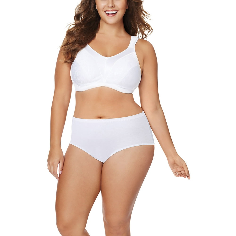 Just My Size Women's Plus Cotton Brief Panties 5+1 Bonus Pack