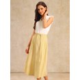 thumbnail image 3 of DARING DIVA Women's A Line Elastic High Waist Maxi Skirts Medium Yellow, 3 of 6