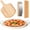 13 inch, variant on 13 Inch Round Pizza Stone Set with Oak Pizza Peel, Serving Rack, Cutter and Baking Paper