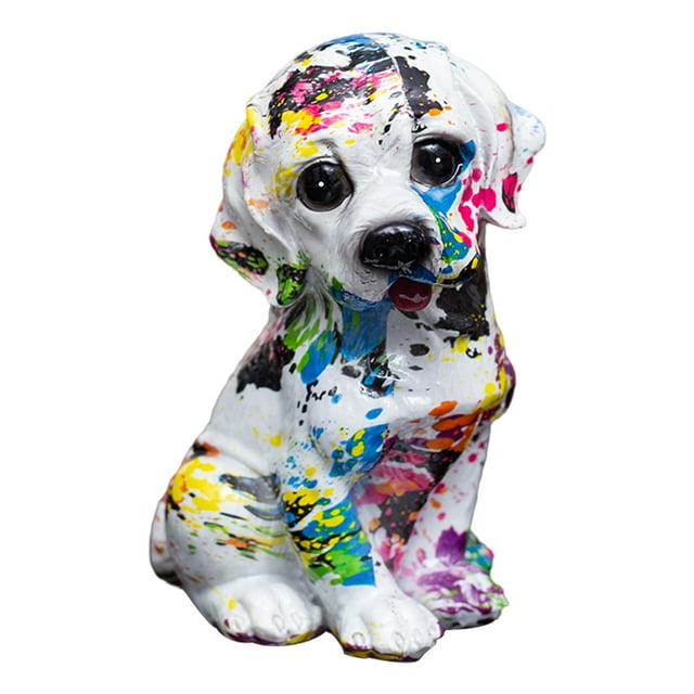 Estatua de perro de estilo nórdico, figura de animal, grafiti, arte, decoración del hogar, colecciones A