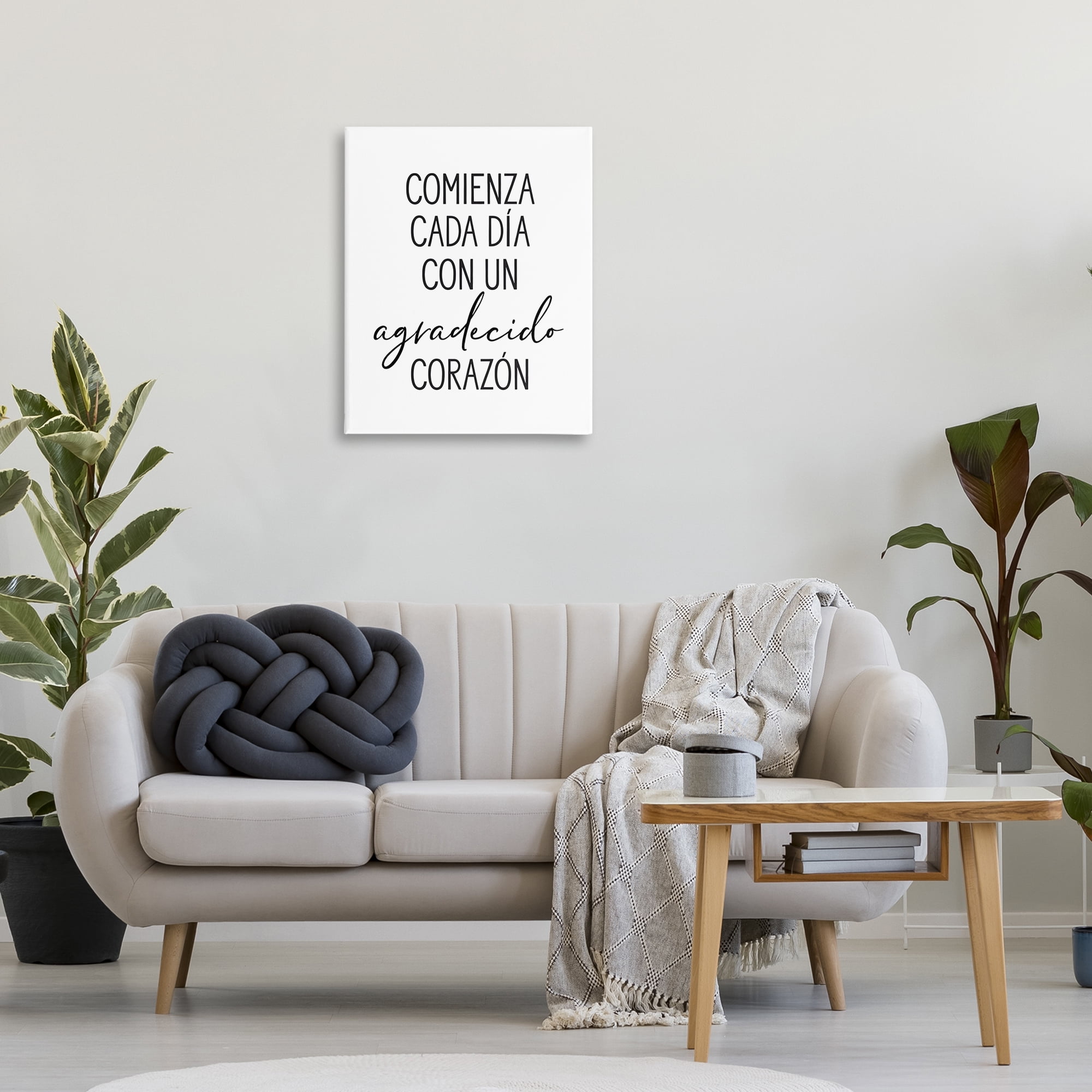 Stupell Industries Con Un Agradecido Corazón Inspirational Quotes & Sayings Painting Wrapped Canvas Art Print Wall Art, 24 x 30