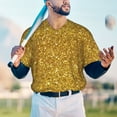 thumbnail image 6 of Daiia Gold Glitter Mens Baseball Jersey Button Down Shirts Short Sleeve Sports Uniforms-4X-Large, 6 of 9