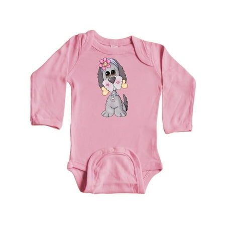 

Inktastic Poppy Dog Found a Bone Gift Baby Boy Long Sleeve Bodysuit