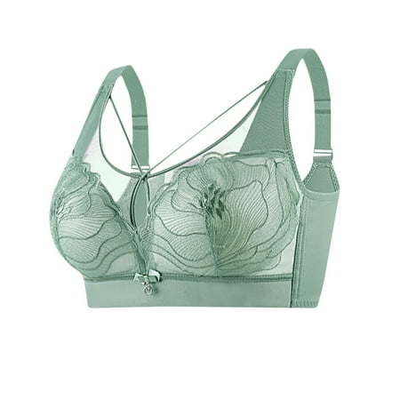 YABCSAZ Bras for Women Plus Size Push Up Sports Bra High Lift Stretch Comfy Close Breast Tops Lace Full-Coverage Breathble Underwear Four Breastfeeding Bralette Gifts for Women