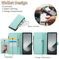 thumbnail image 2 of Dteck Crossbody Wallet Case for Samsung Galaxy Z Fold 4,Z Fold 4 Wallet Case with 6-Card Holder & Zipper Pocket Handbag Purse Magnetic Buckle Soft PU Leather Phone Case for Samsung Z Fold4,Mint, 2 of 8