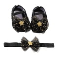 thumbnail image 1 of Baby Girls Mary Jane Flats with Bowknot Soft Sole Non-Slip Toddler Infant First Walker Princess Dress Shoes with Headband, 1 of 5