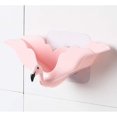 thumbnail image 3 of Caja de jabón autoadhesiva montada en la pared Contenedor de jabón en forma de flamenco creativo Soporte para jabón Estante de almacenamiento de jabonera sin perforaciones para baño (rosa), 3 of 5