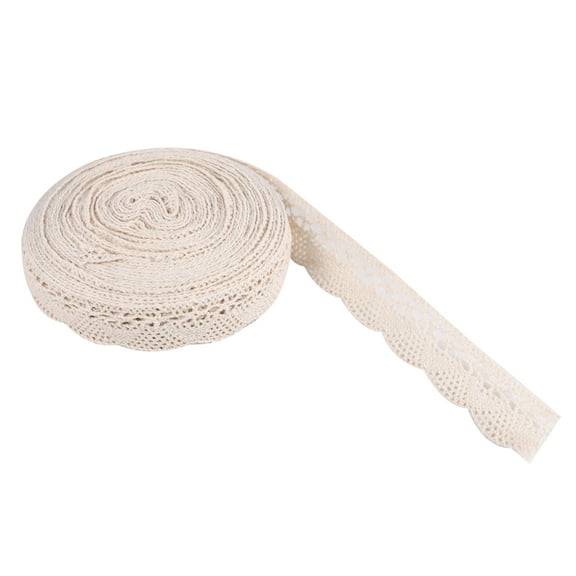 FELTECHELECTR 1 Roll Beige Cotton Thread Lace Trim Ribbon for DIY Material and Sewing Craft 10 Yards