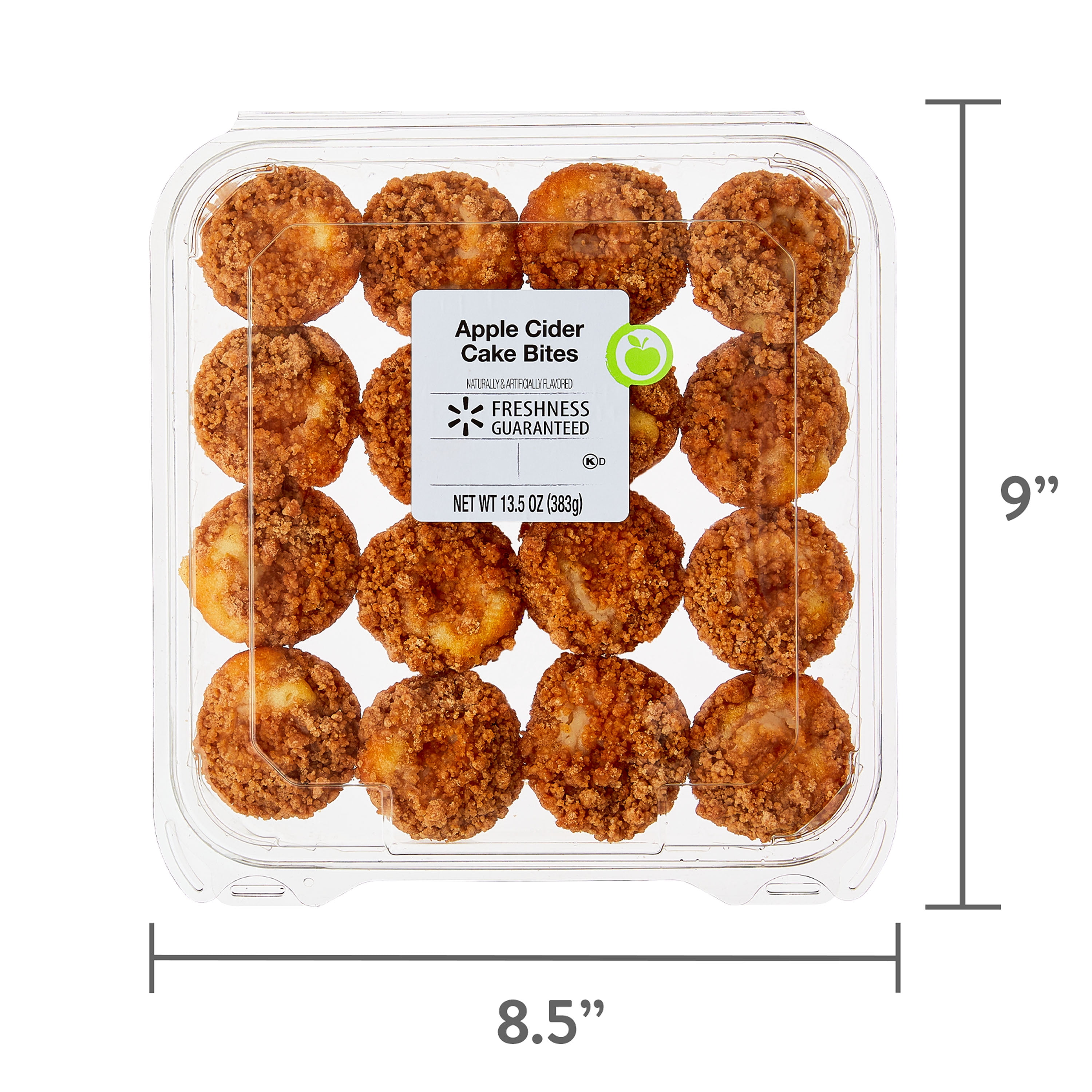 Freshness Guaranteed Apple Cider Mini Cake Bites, 13.5 oz, 16 Count, Clamshell