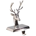 thumbnail image 4 of Northlight 8" Shiny Silver Deer Head Christmas Stocking Holder, 4 of 7