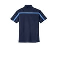 thumbnail image 6 of Port Authority Silk Touch Performance Colorblock Stripe Polo-L (Navy/ Carolina Blue), 6 of 6