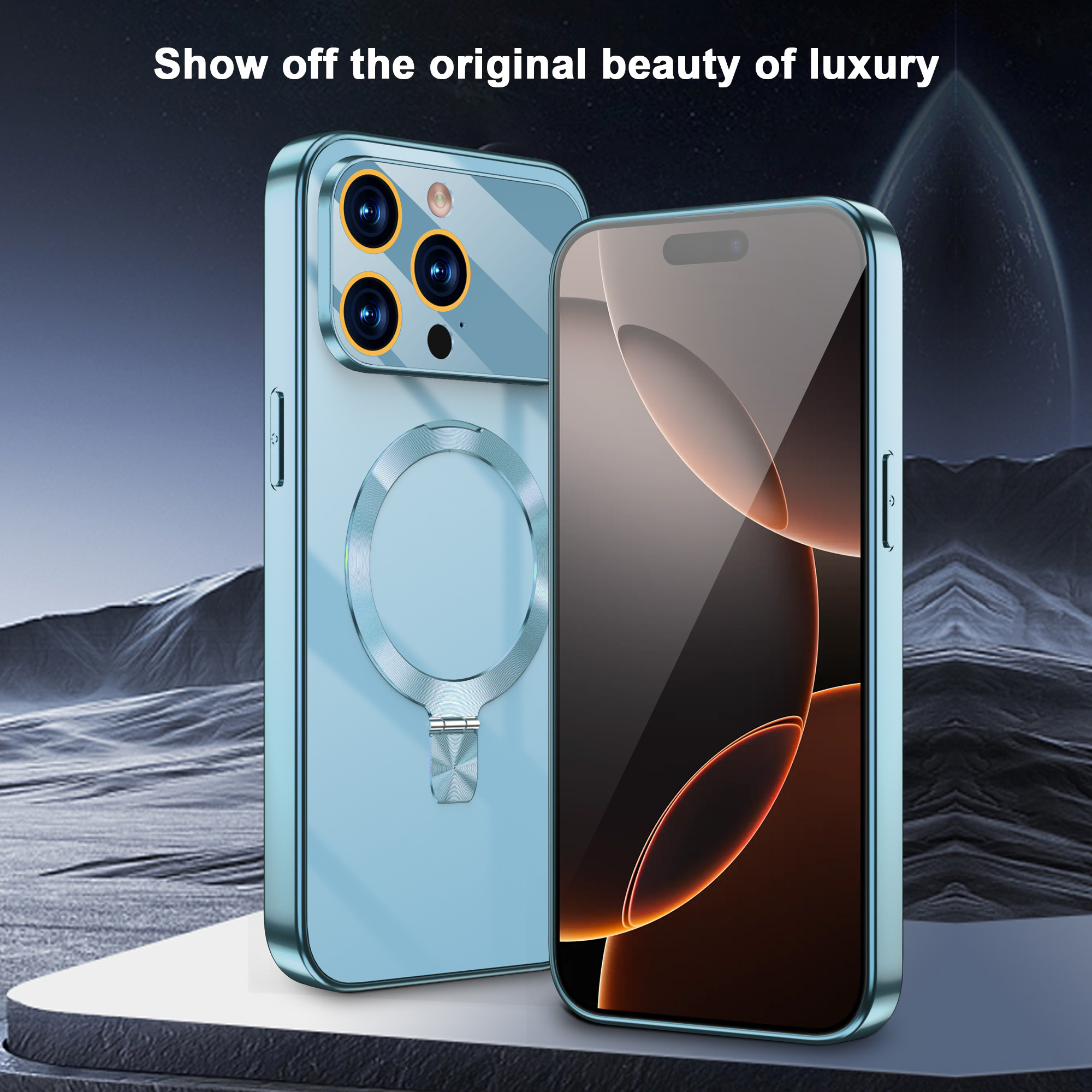 JETeacka Magnetic Case for iPhone 13 Pro Max with Stand MagSafe Compatible Camera Protection Military Drop Protection Not Yellowing Slim, Sierra Blue