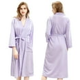 thumbnail image 3 of Metich Women’s Knee Length Waffle Robe, Bath Spa Robe, Lightweight Cotton &Polyester Blend, M-XL, Light Purple, 3 of 4