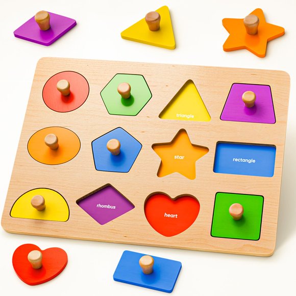 Puzles con forma de madera SYHLN para niños pequeños de 1 a 3 años
