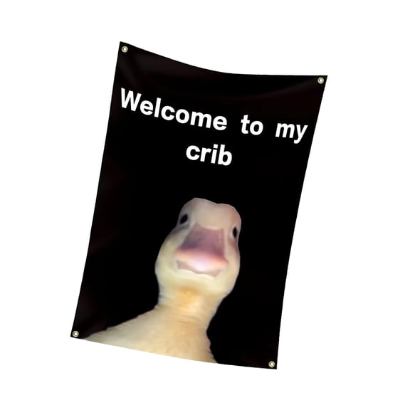 AUQ Welcome To My Crib Flag 2x3 Feet Funny Flags For Room Durable Man Wall Flag With Brass For College Dorm Room Decor Outdoor Parties