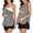 Black, variant on Womens Maternity Pajama Set Striped Crewneck Chemise And Boyshort Loungewear Sets