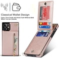 thumbnail image 5 of Crossbody Phone Case for iPhone 12 Pro Case with Card Holder for Women,iPhone 12 Pro/iPhone 12 Case Wallet with Strap Lanyard for Men,PU Leather Magnetic Clasp with Kickstand 6.1", Rosegold, 5 of 16