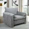 thumbnail image 5 of Chenille Oversized Armchair-Modern Accent Chair & Single Sofa Lounge, 34'' Wide, Comfortable Seating for Living Room & Bedroom, Grey, 5 of 7