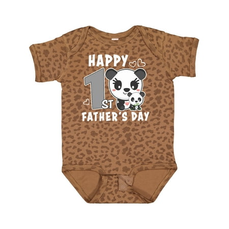 

Inktastic Happy 1st Fathers Day with Pandas Gift Baby Girl Bodysuit