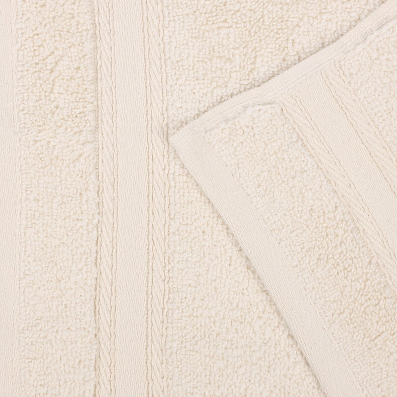 Superior Belmont 9 Piece Zero Twist Towel Set, Ultra Soft Cotton Towels, Ivory