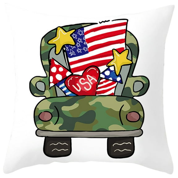 Wovilon Patriotic Throw Pillow Covers 17 X 17 Inch Independence Day Cushion Covers For Home 4Th Of July Memorial Day Outdoor Multicolor Sofa Decorations Clearance