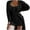 Black, variant on LYXSSBYX Pajamas for Women Women's Fashion Slim Lace Elastic Waist Long Sleeve Casual Three Suit Pajamas