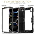 thumbnail image 3 of FJLBDE Case for iPad Pro 13 Inch (M4 2024/M5 2025), Rugged Shockproof Tablet Cases Cover with Kickstand Shoulder Strap, Black, 3 of 7