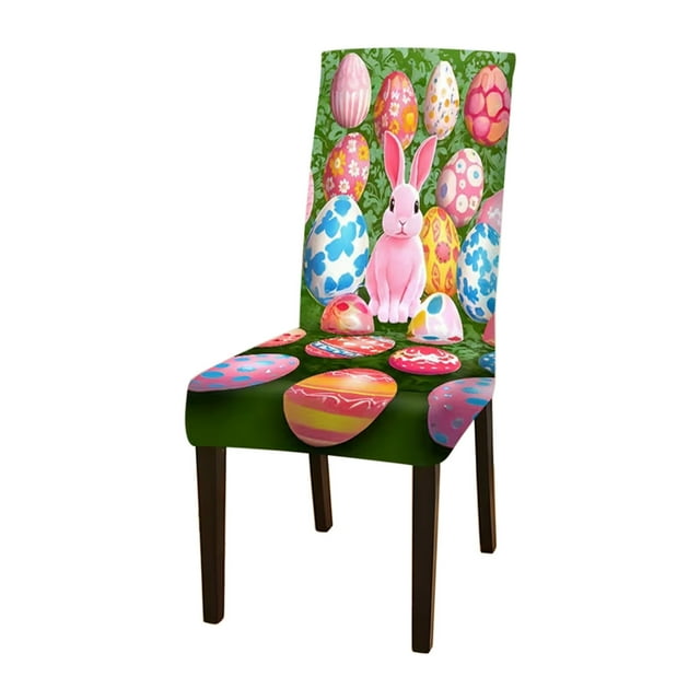 D 20X18X22 Inch Stool Cover With Easter Egg And Bunny Design For Dining Chair Restaurant Hotel Home Spring Festive Holiday Decoration D Style