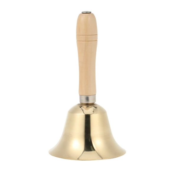 IDEANATEGRATE Round Handbell Golden Ergonomic Handle Loud Sound Attention 1Pack 5.9x3.1x3.1in