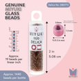 thumbnail image 3 of Miyuki Delica Seed Beads – Size 11/0 (1.6 mm), DB0772, Dyed Matte Transparent Beige, 7.2 g, Approx. 1440 Beads, 3 of 7