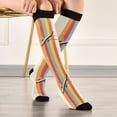 thumbnail image 5 of FORMRS Womens Knee High Socks Casual Long Thick Travel Daily Wear, 1 Pair, Colorful Plane, 5 of 6