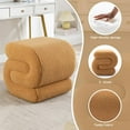 thumbnail image 5 of BISHE Modern S-Shaped Ottoman, Upholstered Footstool Bench for Bedroom, Living Room, Makeup Room or Entryway, Soft and Stylish Pouf Stool or Shoe Bench (Coffee Teddy), 5 of 8