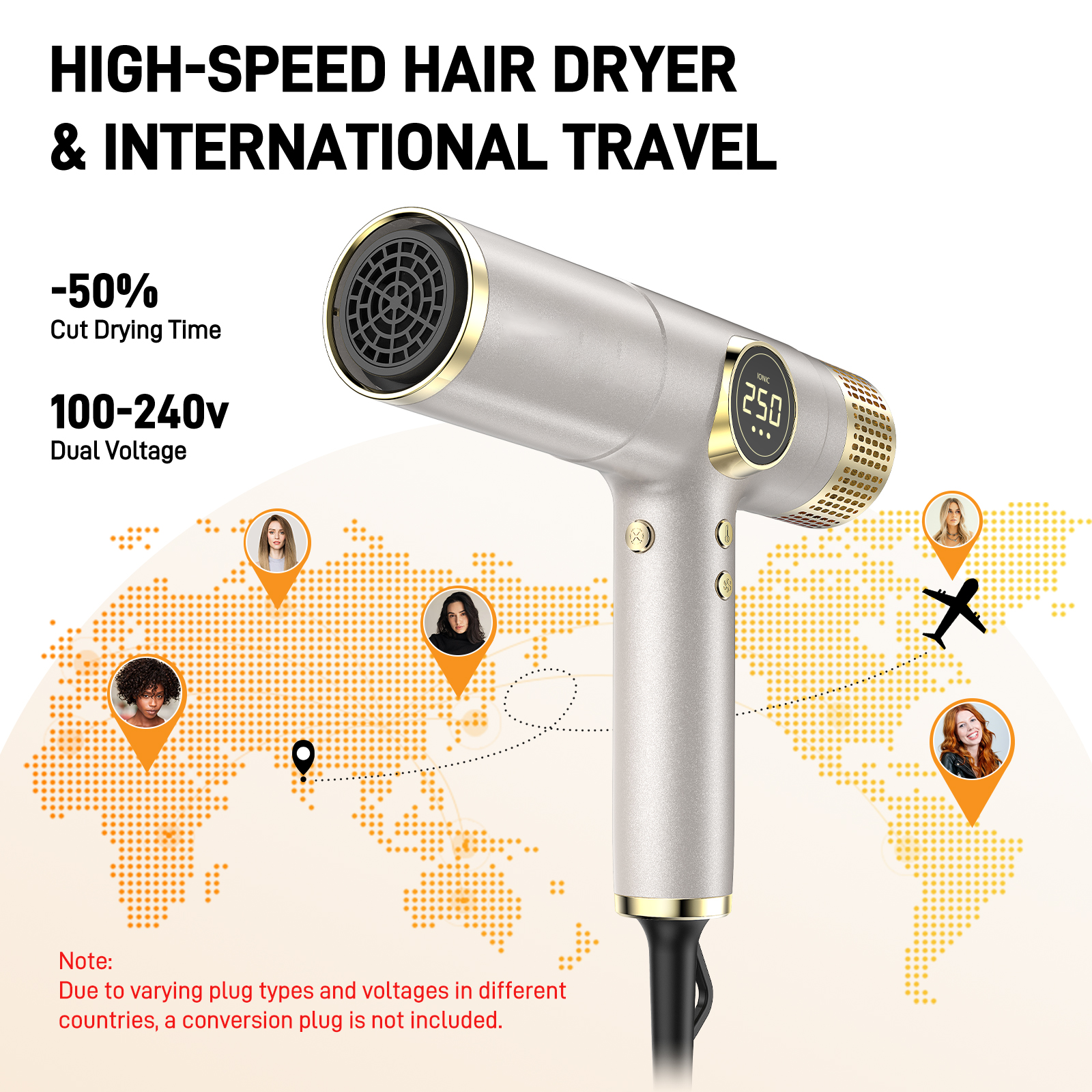 RACCOMB Professional Ionic Hair Dryer 2000W photo 2