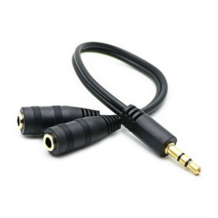 WORGEOUS  3 .5mm Video AV Component Adapter Cable Audio Cord Aux to Black