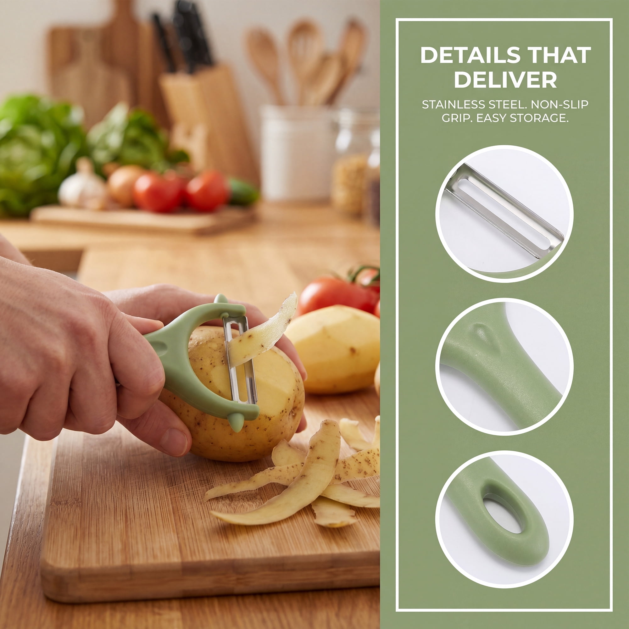 Unique Bargains Durable Plastic Vegetable Peeler with Ergonomic Handle Green 2Pcs